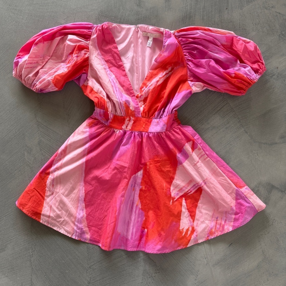 Hutch Women's Pink Ombre Puff Sleeve Mini Dress - Picture 10 of 13